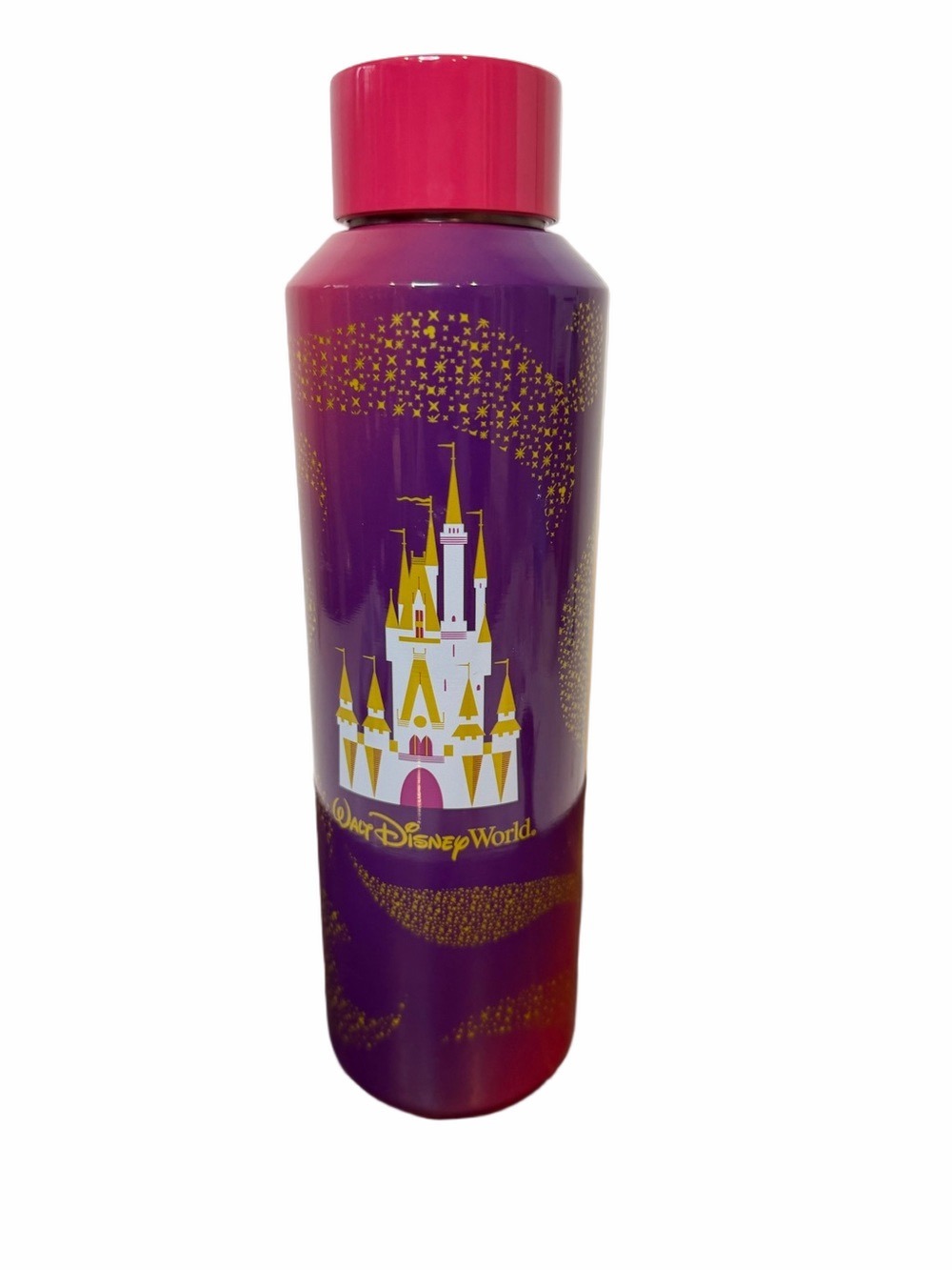 Disney Parks Starbucks WaterBottle 20oz Stainless Steel Purple Cinderella Castle